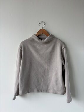 Uniqlo Women's Light Beige Cowl Neck Fleece Pullover
